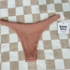Kulani Kinis mauve ribbed pink Thong Bottoms